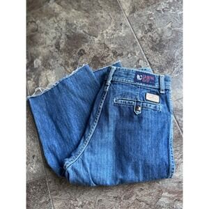 Y2K Union Bay Vintage‎ Striped Denim Cropped Jeans / Capris Size 29